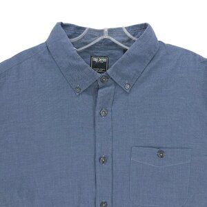 TODD SNYDER Blue Chambray Button Down Shirt Lightweight 100% Size XL